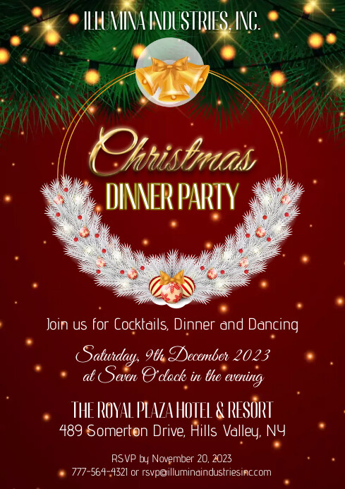 Christmas | Company YearEnd Party Invite A4 template